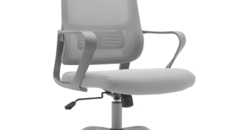 Review Decorer Salomo Scaun birou ergonomic,plasa,spatar 46.5×58 cm,inaltime reglabila,100 Kg,Poliester,neasamblat,gri