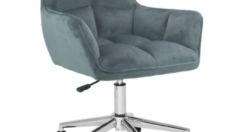 Review Decorer Scaun birou Hagrid catifea gri ergonomic reglabil