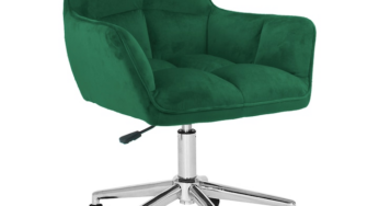 Review Decorer Scaun birou Hagrid catifea verde spatar reglabil,rotativ