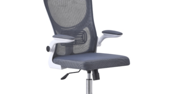 Review Decorer Scaun birou Magus ergonomic pliabile gri alb