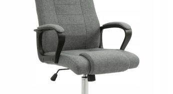 Review Luka Scaun birou HOMCOM ergonomic spatar inalt culoare gri