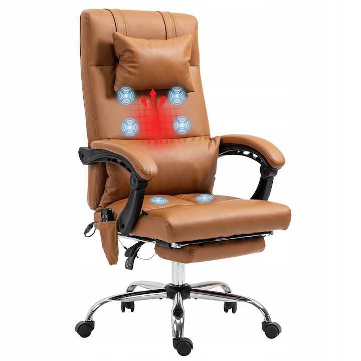 Review Luka Scaun birou ergonomic cu masaj 6 puncte bej