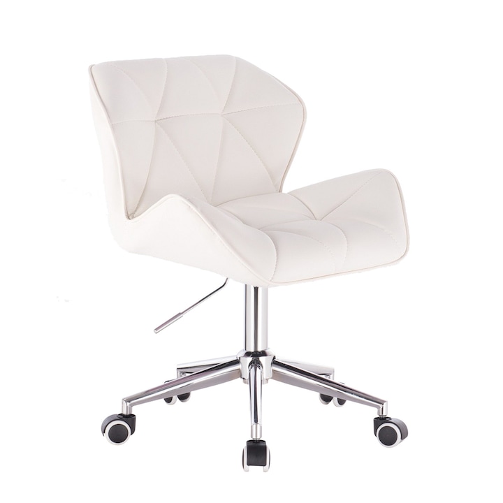 Review Votana HC111K Scaun birou ergonomic piele ecologica baza cromata alb