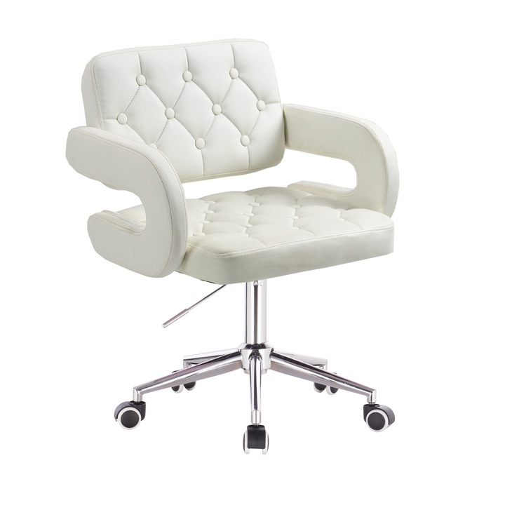 Review Votana HR8403K Scaun birou ergonomic piele ecologica alb