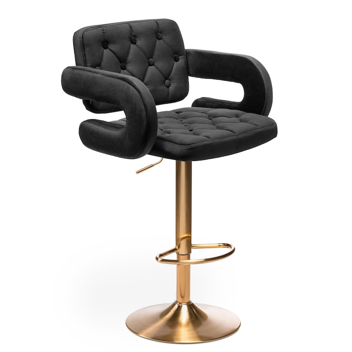 Review Votana HR8403W Scaun birou ergonomic catifea baza aurie