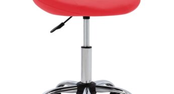 Review vidaXL Set scaun de lucru pivotant rosu piele ecologica ergonomic
