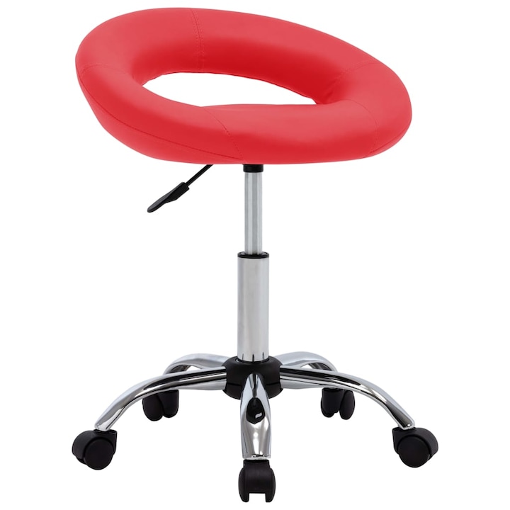 Review vidaXL Set scaun de lucru pivotant rosu piele ecologica ergonomic