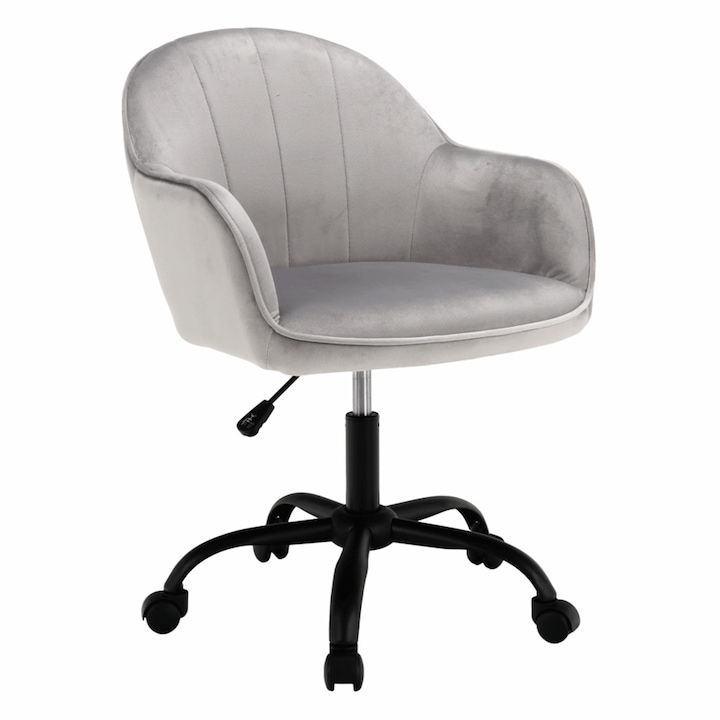 Review Bortis Impex Fotoliu birou ergonomic reglabil catifea gri