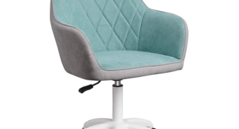 Review Decorer Santy Scaun birou ergonomic textil verde menta gri