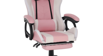 Review OEM Scaun birou ergonomic cu roti suport lombar 160Kg piele ecologica nemontat roz,alb