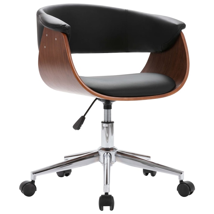Review vidaXL Scaun birou piele ecologica lemn negru