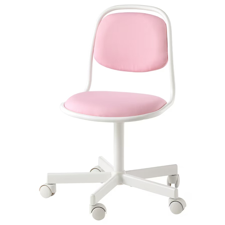 Review OEM Scaun birou copii rotativ alb roz ergonomic ajustabil 110kg
