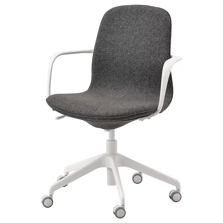 Review OEM Scaun de conferinta ergonomic cu roti cu brate 110 Kg Alb Gri inchis
