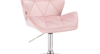 Review Votana HR111N Scaun birou ergonomic spatar ajustabil 120Kg catifea roz pudra