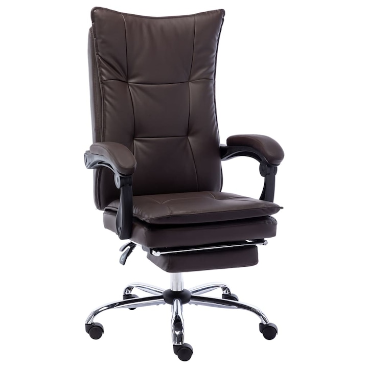 Review Zakito Europe Scaun birou ergonomie inclinabil suport picioare maro
