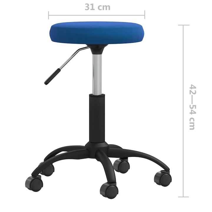Review vidaXL Scaun birou Albastru Catifea Reglabil Fara brate