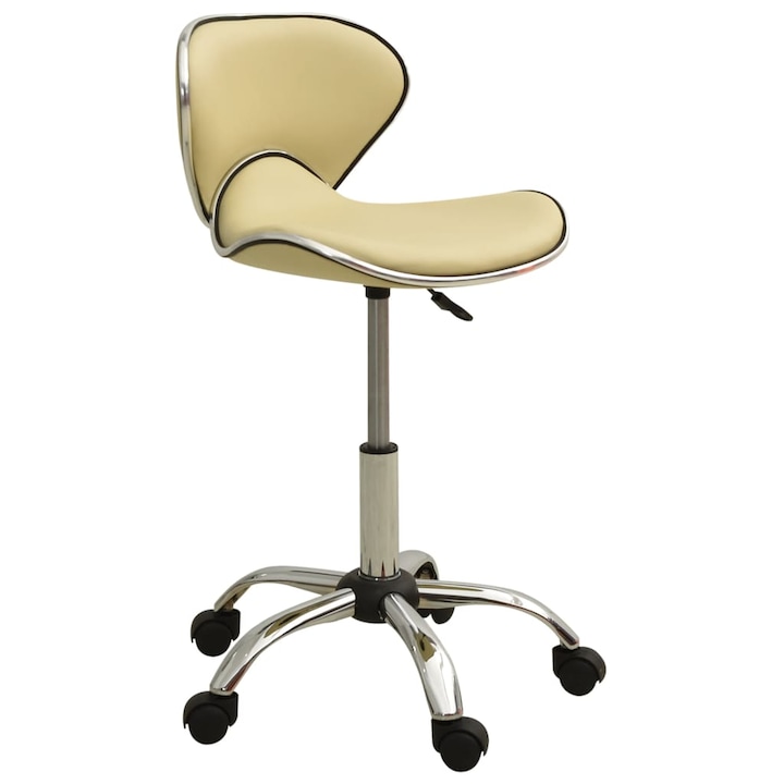 Review vidaXL Scaun birou ergonomc crem piele ecologica 110kg