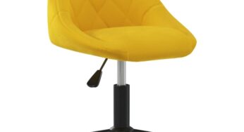 Review vidaXL Scaun birou pivotant Catifea,Galben mustar,Reglabil in inaltime