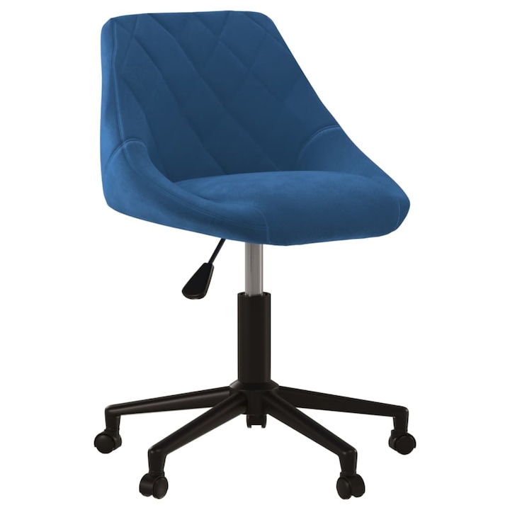 Review vidaXL Scaun birou pivotant catifea albastru reglabil inaltime