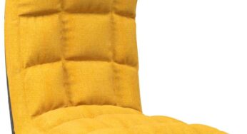 Review vidaXL Scaun de podea Ergonomic Fara brate Complet reglabil 110 Kg Textil Galben