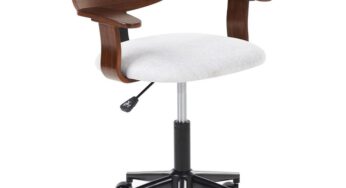 Review Beliani Scaun de birou Gunnison ergonomic rotativ maro inchis