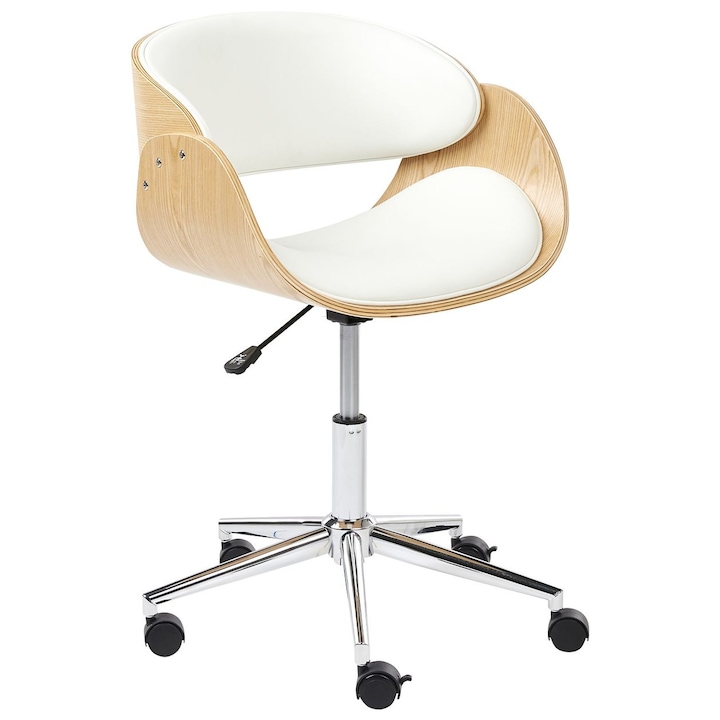 Review Beliani Scaun de birou Palatka Retro Spatar curbat Rotire 360 grade