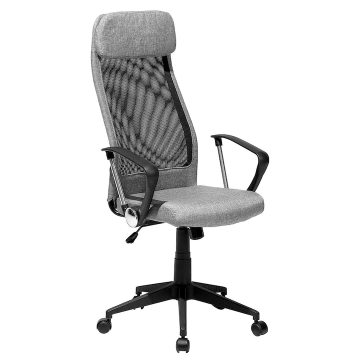 Review Beliani Scaun de birou Pioneer ergonomic gri inchis poliester