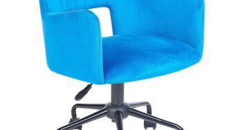Review Beliani Scaun de birou Sanilac Ergonomic cu rotile Catifea Albastru