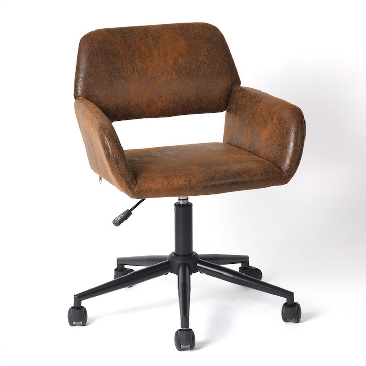 Review FurnitureR Scaun birou Ross ergonomic cu roti pivotante piele ecologica