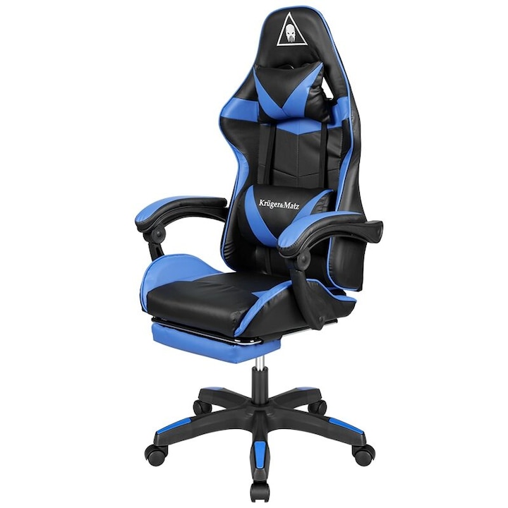Review Kruger&Matz Scaun gaming Negru/Albastru