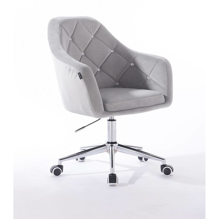 Review Votana HR830CK scaun birou ergonomic spatar ajustabil catifea gri