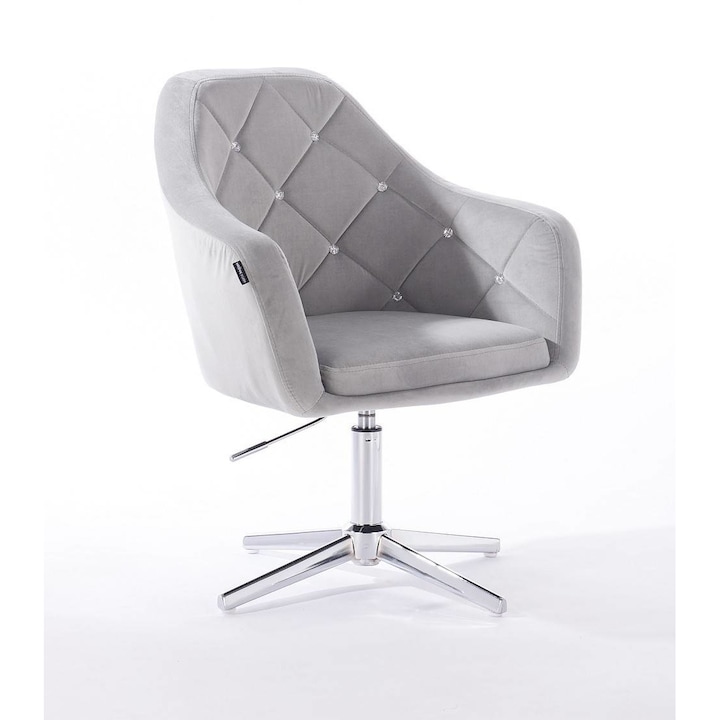 Review Votana HR830CROSS Scaun birou ergonomic spatar reglabil 120Kg catifea gri