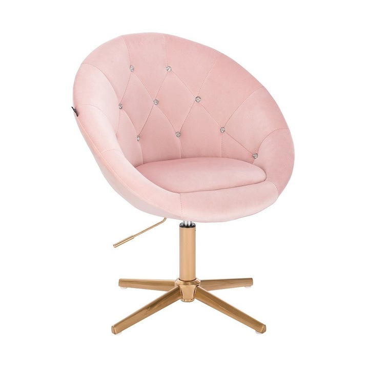Review Votana HR8516CROSS Scaun birou ergonomic catifea roz pudrat ajustabil