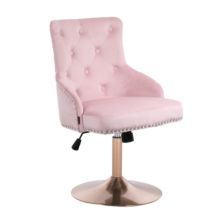 Review Votana Scaun birou HR654N Catifea Roz ajustabil ergonomic