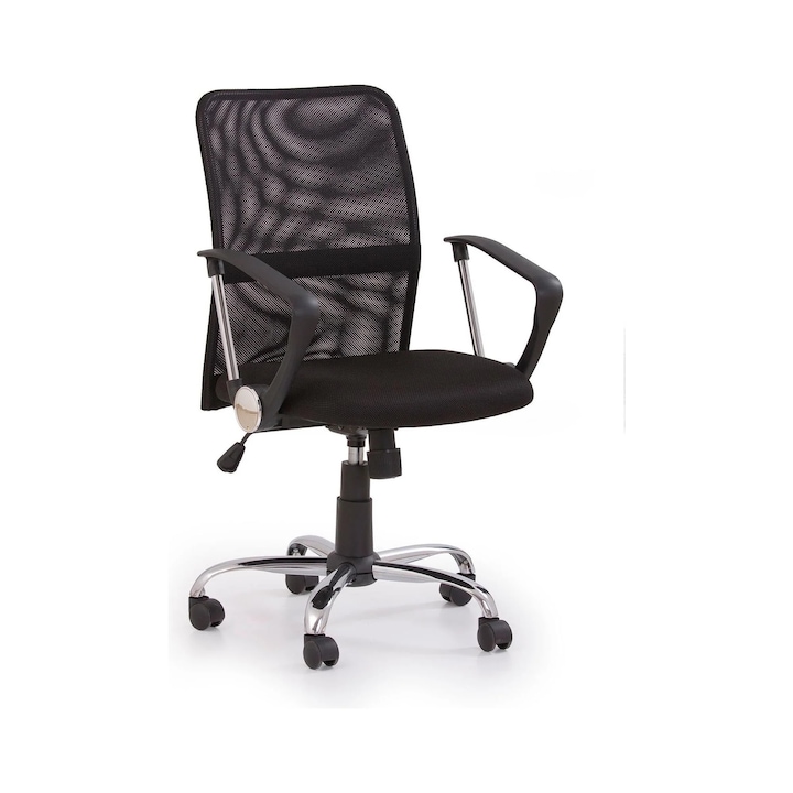 Review Acaju Scaun birou Tony ergonomic cu roti cu brate ajustabil pe inaltime 100 Kg stofa neasamblat negru