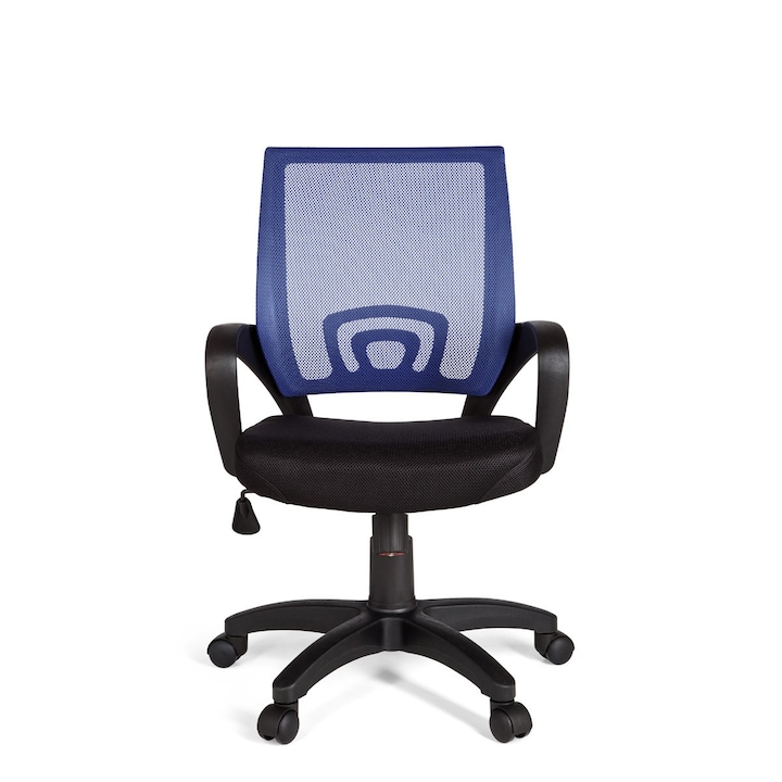 Review Amstyle Scaun birou rotativ Rivoli ergonomic cu brate textil albastru