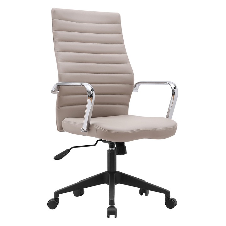 Review Bortis Impex Scaun birou piele eco gri-bej reglabil balans