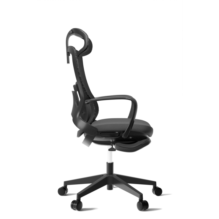 Review Dariado Scaun birou Taisia2 ergonomic cu roti cu spatar ajustabil pe inaltime 150 Kg textil neasamblat negru