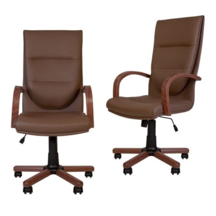 Review Ergonica EXONIA EXTRA Scaune directoriale piele ecologica maro inchis