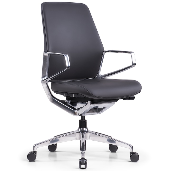 Review StableDesk Scaun ergonomic FORGE Mid Back Piele ecologica Reglabil Inaltime