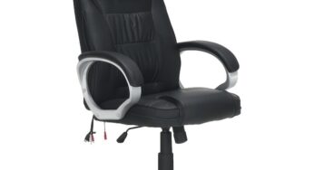 Review TYLER Scaun birou cu masaj ergonomic piele ecologica Negru