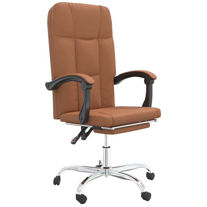 Review vidaXL Fotoliu birou rabatabil maro piele ecologica ergonomic