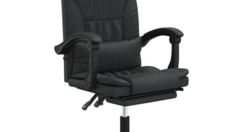 Review vidaXL Fotoliu birou rabatabil,ergonomic,spatar reglabil,inclinabil,110 Kg,piele ecologica,neasamblat,negru