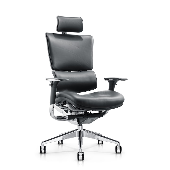 Review MAREN Apex Black Scaun de birou ergonomic piele ecologica 300 Kg