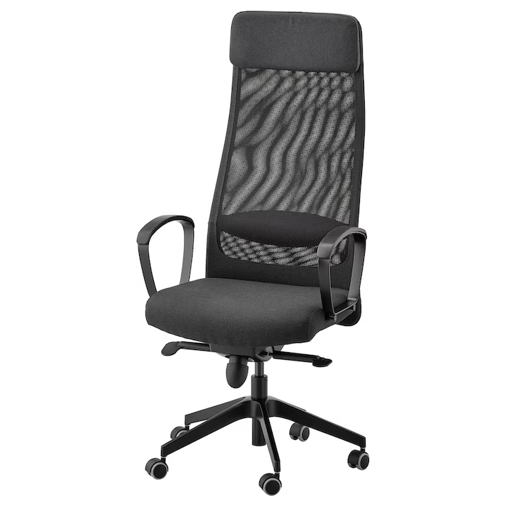 Review OEM Scaun birou ergonomic rotativ gri inchis ajustabil suport lombar