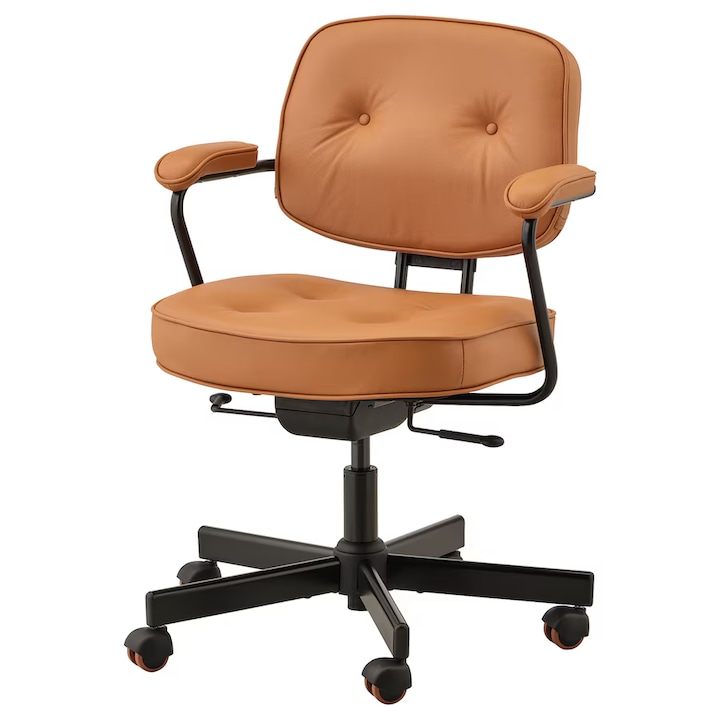Review OEM Scaun birou profesional ergonomic piele naturala maro auriu