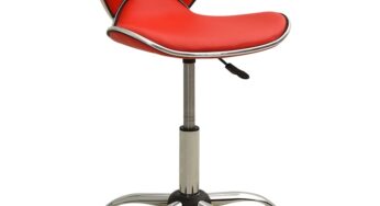 Review vidaXL Scaun birou ergonomic fara brate rotativ 110kg piele ecologica asamblare rosuu