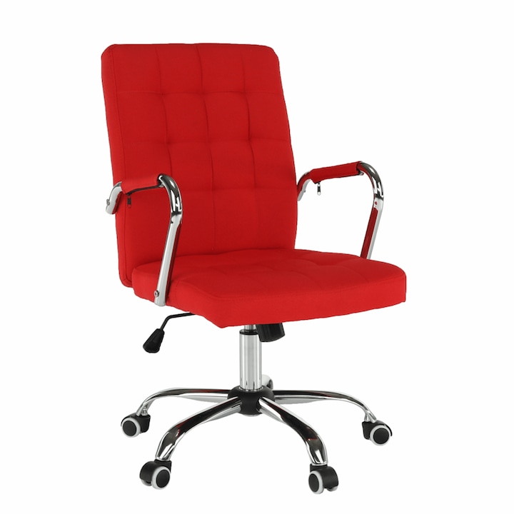 Review Bortis Impex Scaun birou ergonomic stofa rosu reglabil balans